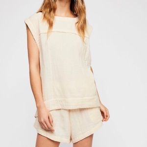 Free People Ready Set Go, Short Set. Wheat color